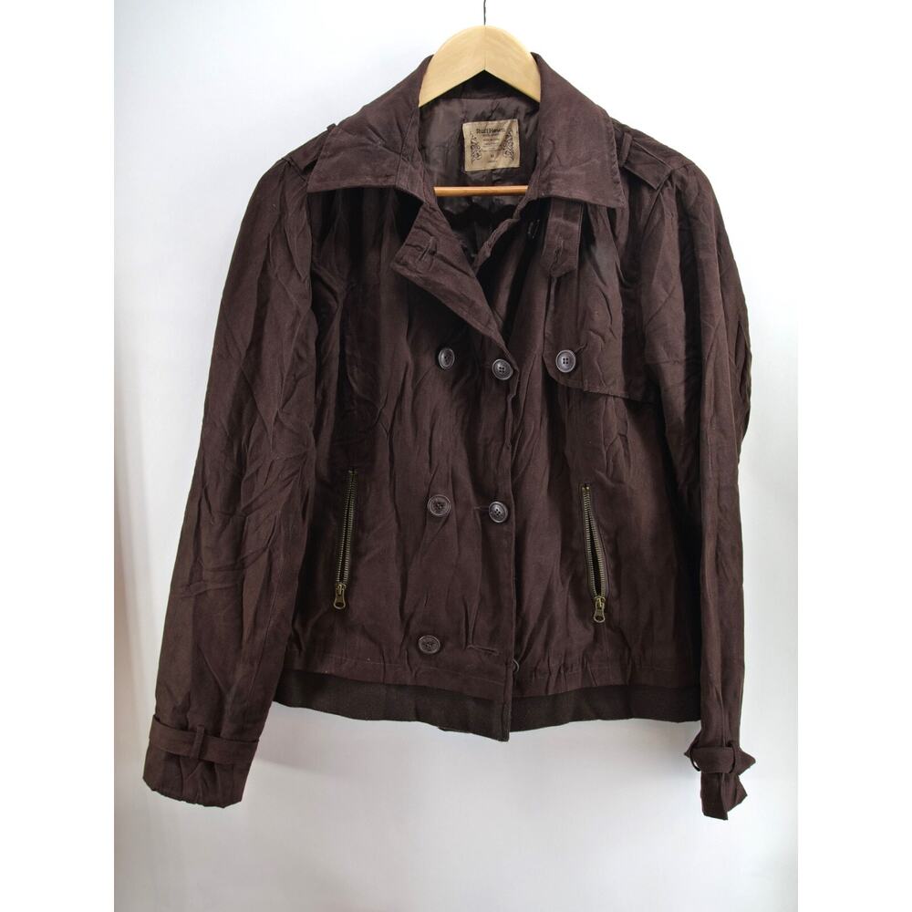 Ruff Hewn Suede feel Light Jacket Button Up Jacket dark‎ brown Medium